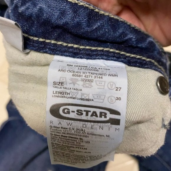 G-Star Arc Ocean 3D Tapered Jeans size 27 - Picture 6 of 7